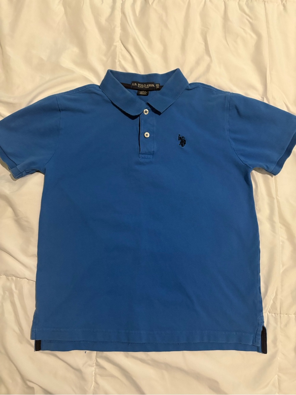 U.S. Polo Assn. Boys Blue Polo with Embroidered Logo